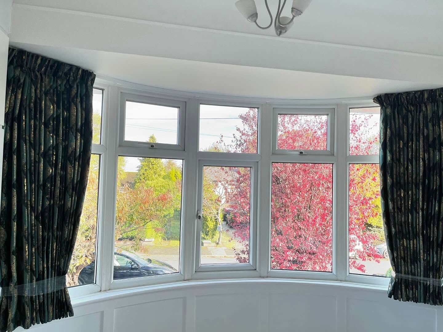 Teal and gold curtains