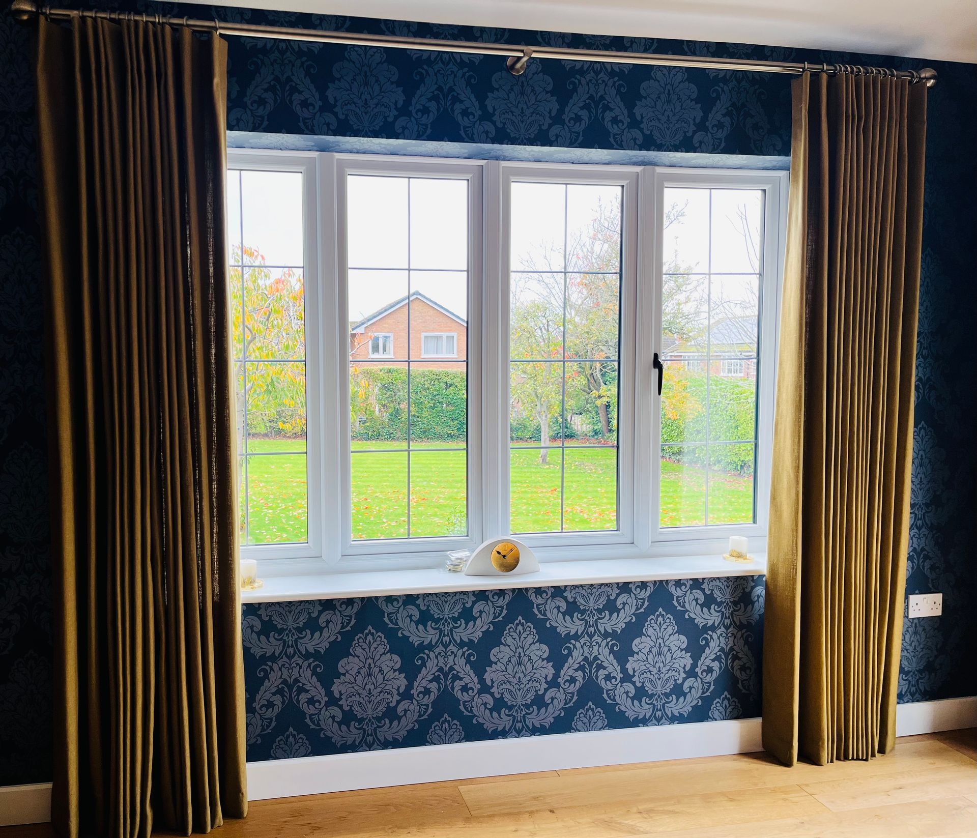 Gold velvet curtains