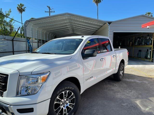 White nissan titan truck
