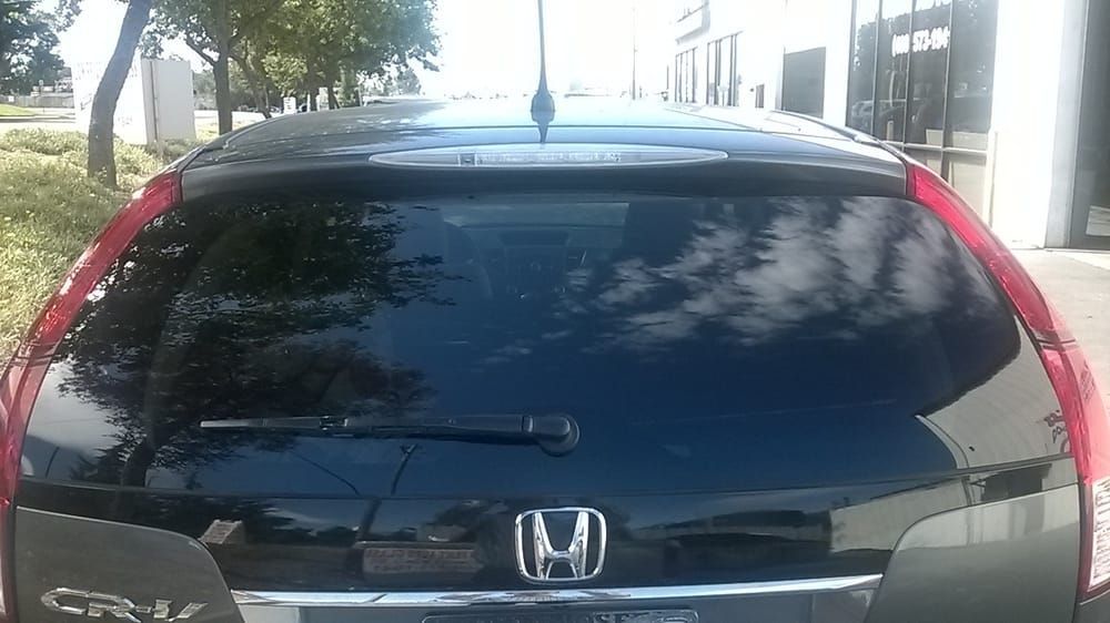 Rear view of a black car