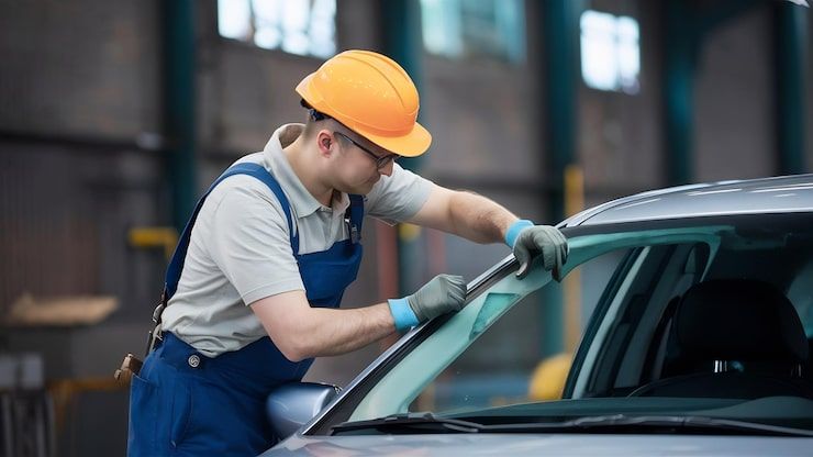 Car window chip repair using professional auto glass tools