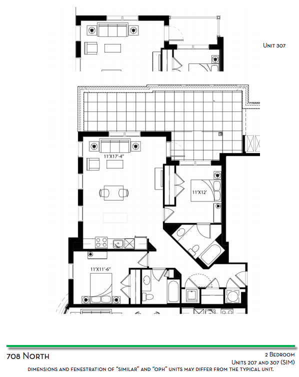 2 Bedroom - Units 207 and 307