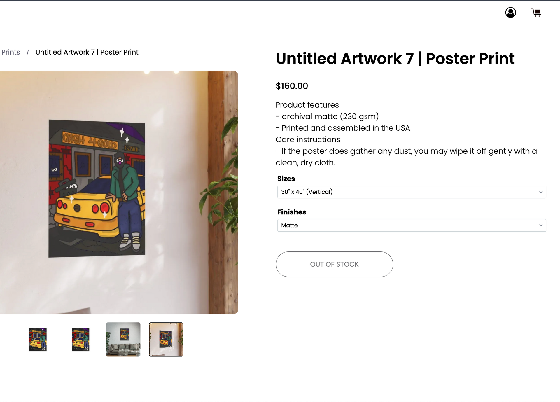 An e-commerce product page for 