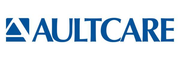 AultCare logo in blue text. The 'A' is a blue triangle within a blue square.