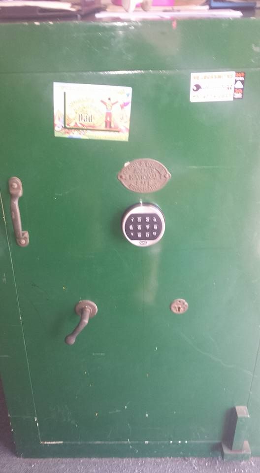Green Metal Safe with A Digital Keypad and Handle — Nq Locksmiths in Charters Towers, QLD