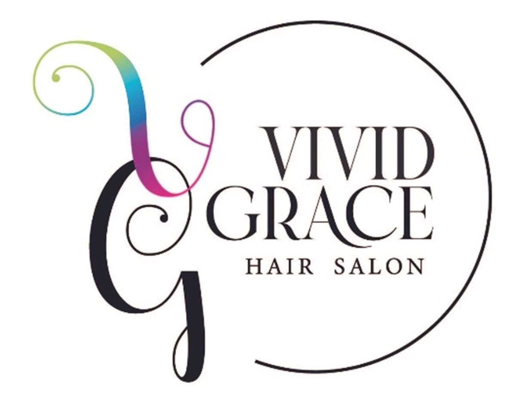 A logo for a hair salon called vivid grace