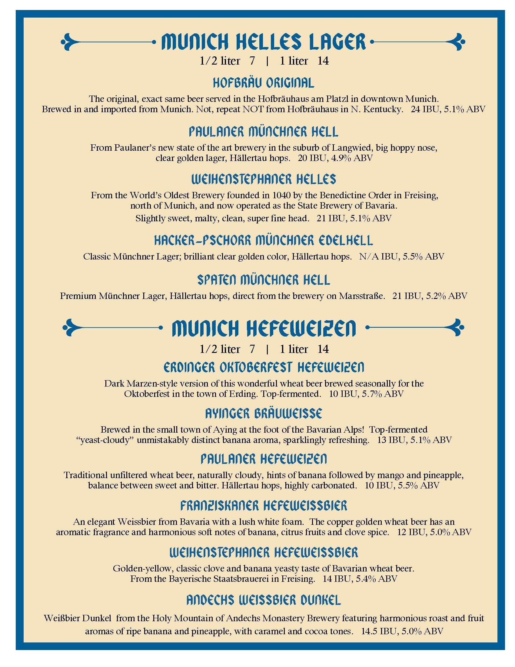 drink menu