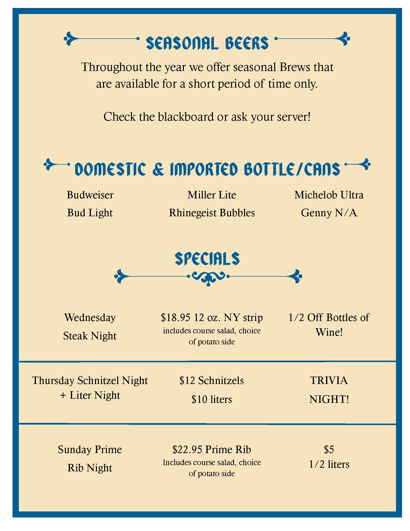 drink menu
