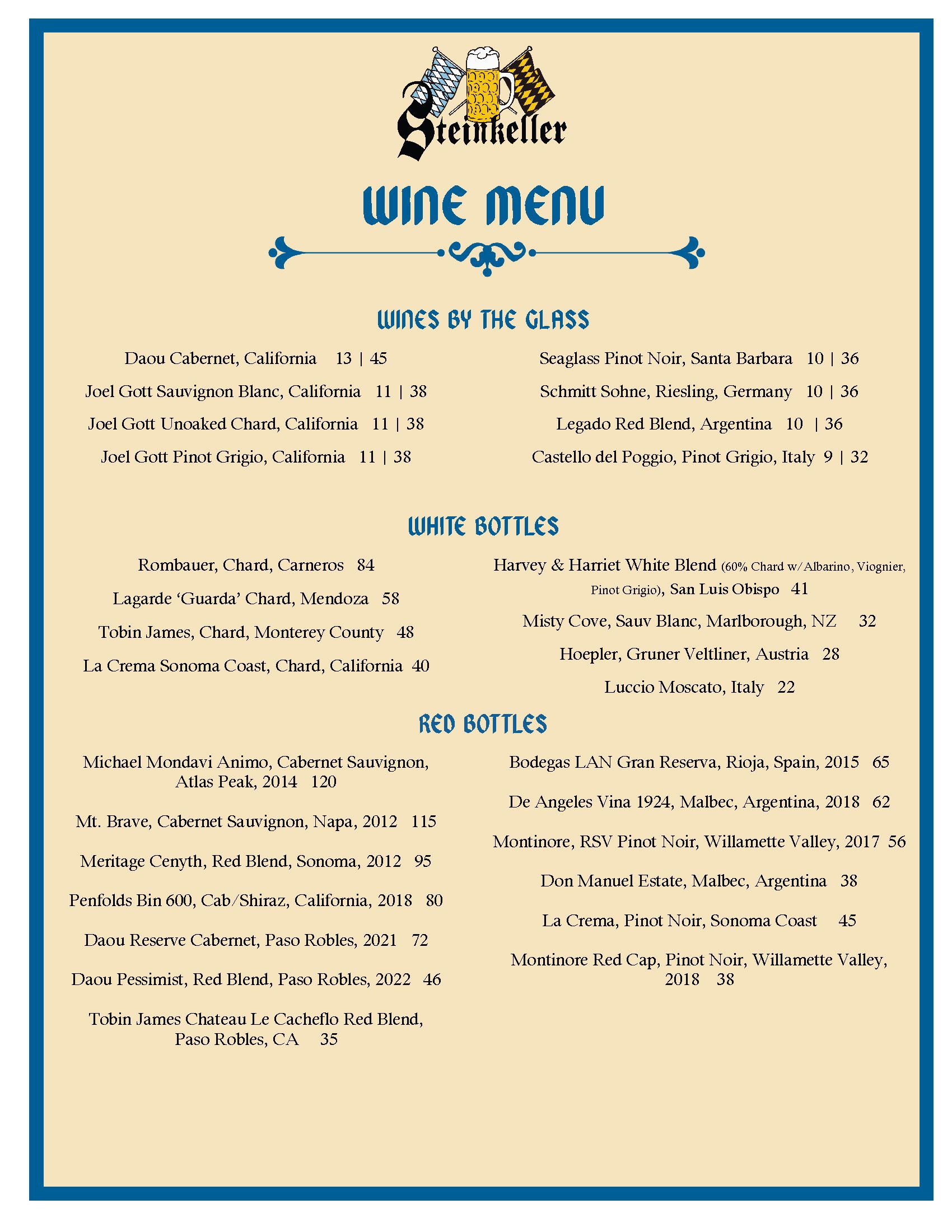 drink menu