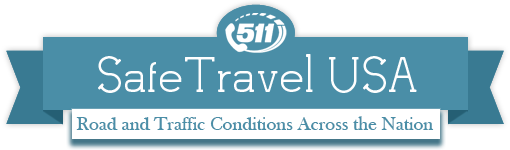 The logo for safe travel usa road and traffic conditions across the nation