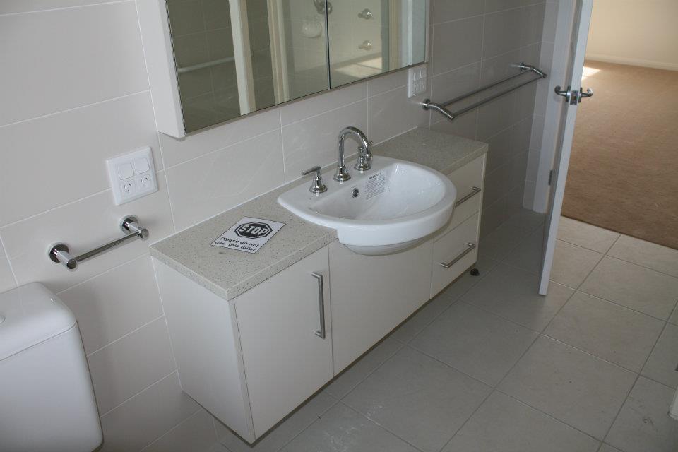 Modern Bathroom Sink and Cabinet — Cabinet Makers In Tamworth, NSW