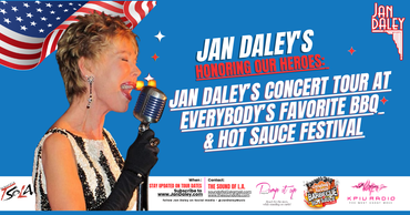 A poster for jan daley 's concert tour at everybody 's favorite bbq and hot sauce festival