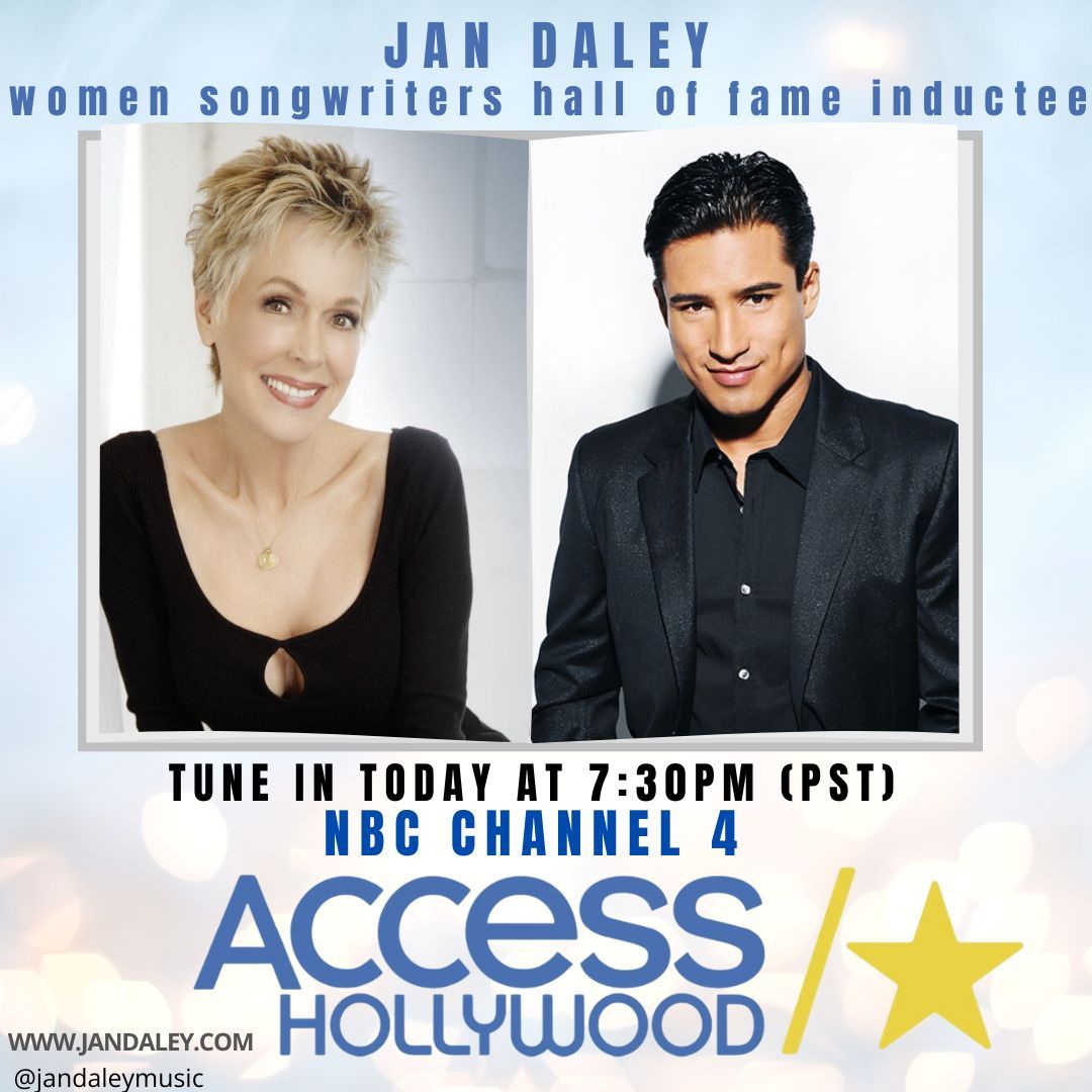 A poster for access hollywood shows a woman and a man