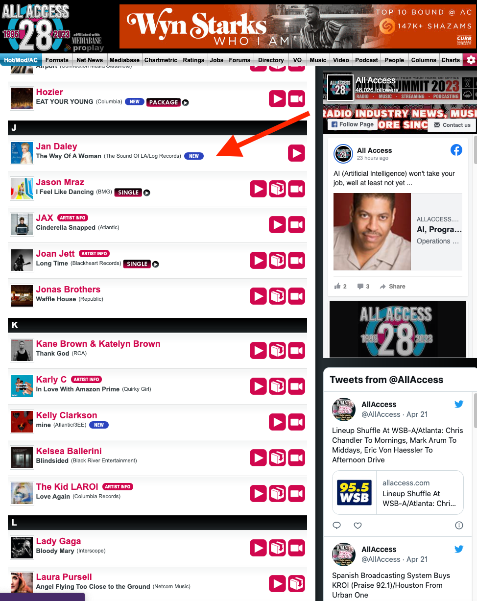 A screen shot of a website with an arrow pointing to wyn starks