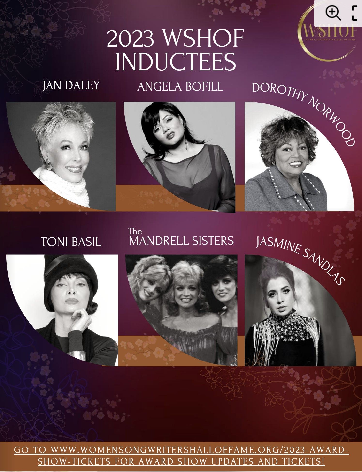 A poster for the 2023 wshof inductees