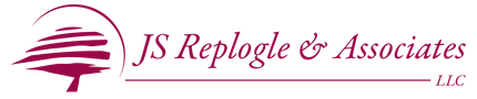 Logo for JS Replogle & Associates LLC featuring a stylized burgundy tree and text.