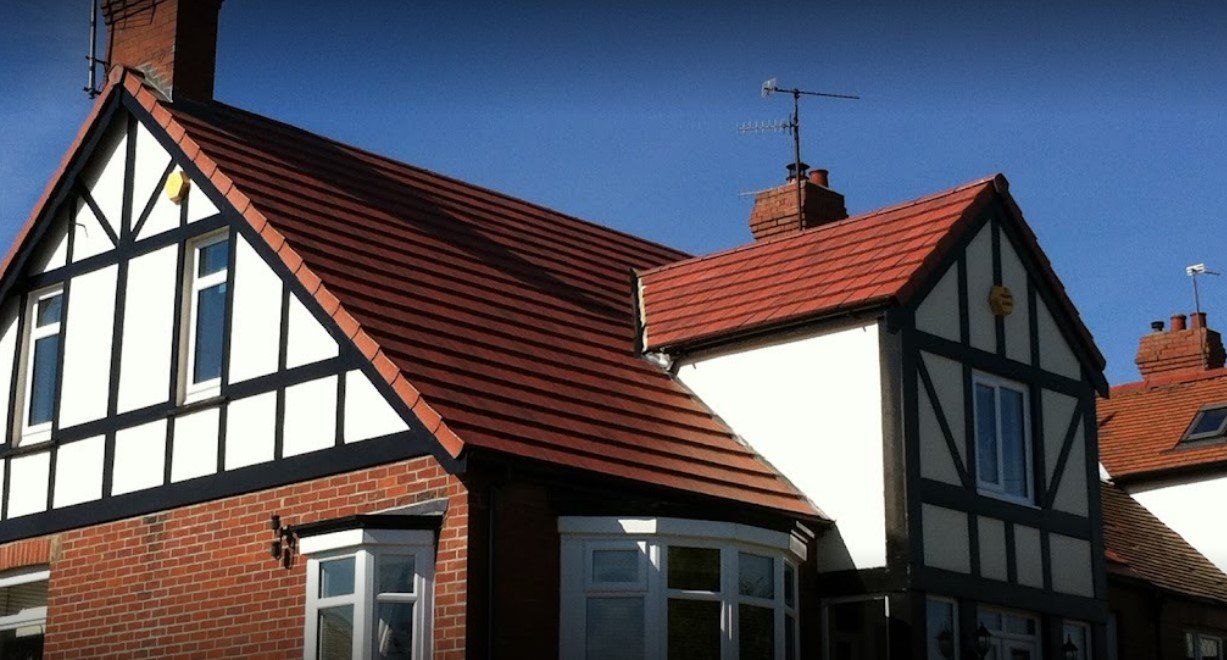 A picture of a gable roof replacement on a detached property completed by Roofers Huddersfield