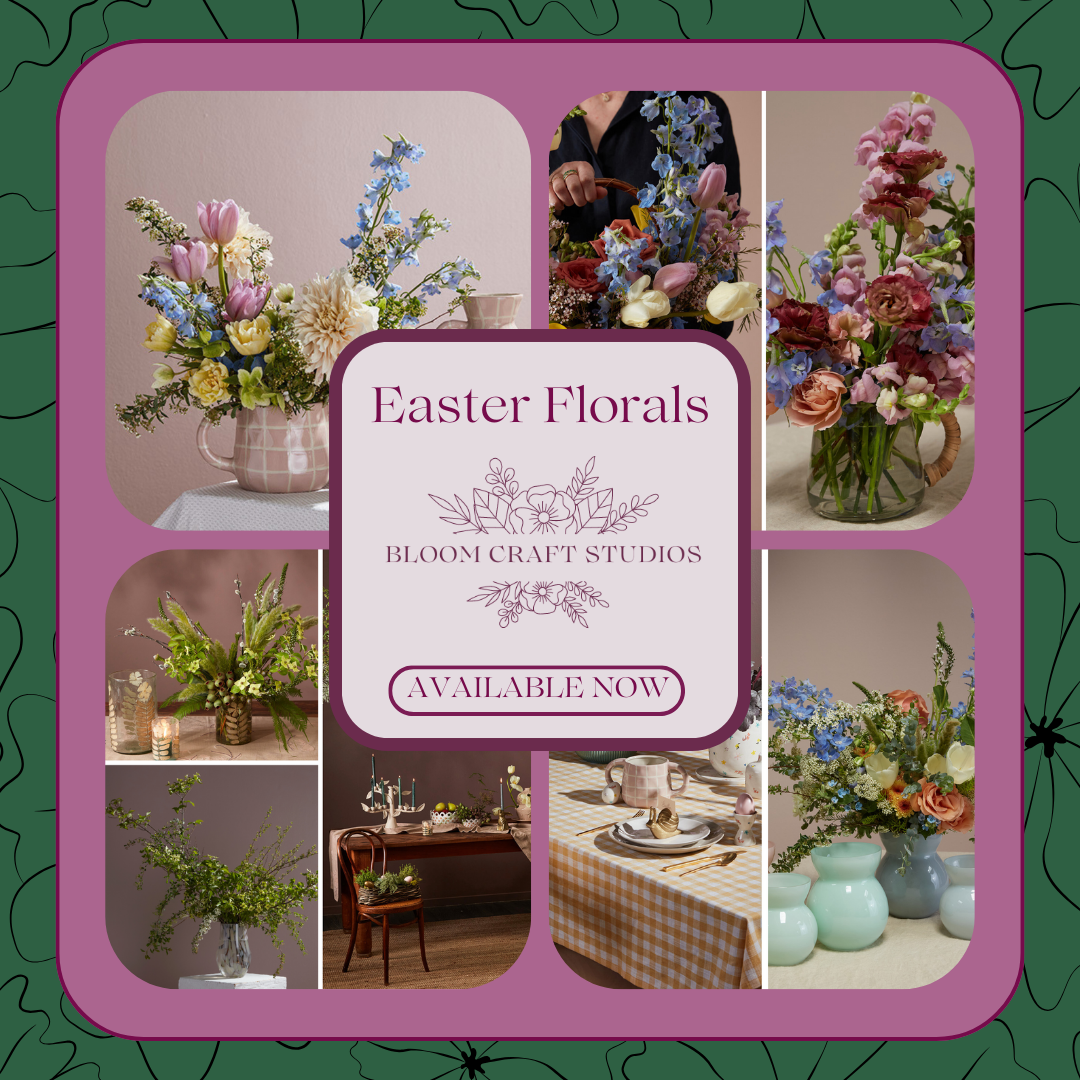 A collage of easter florals from bloom craft studios