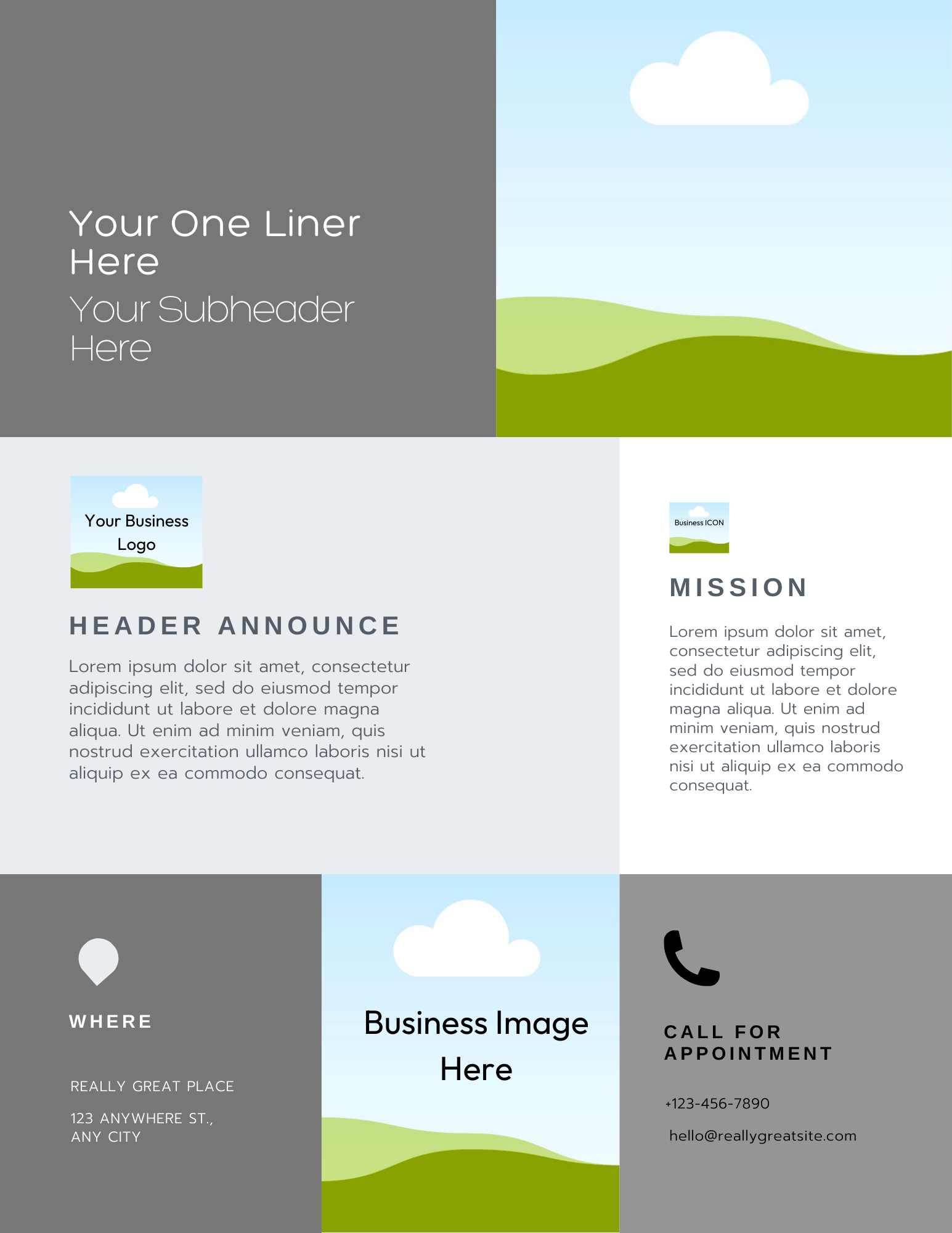 A brochure with a picture of a landscape on it