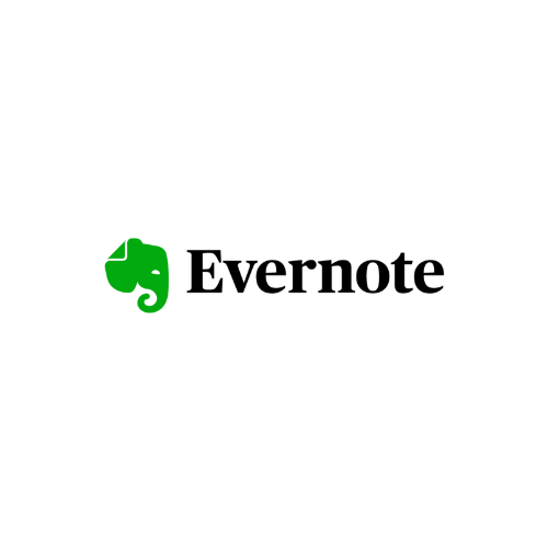 The evernote logo has a green chameleon on it.