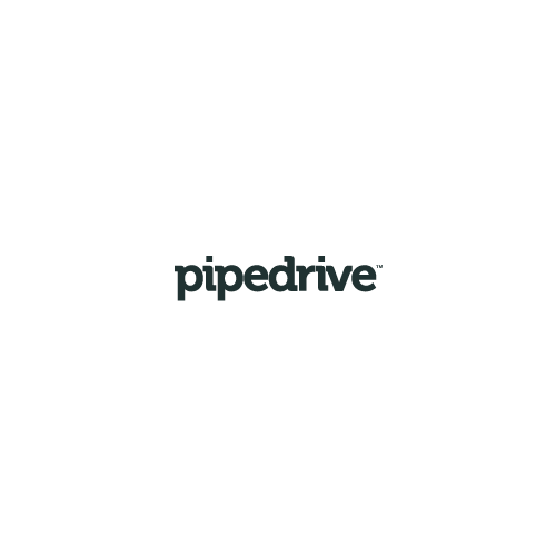 A logo for a company called pipedrive on a white background.