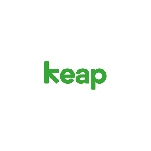 A green logo for a company called keep on a white background.