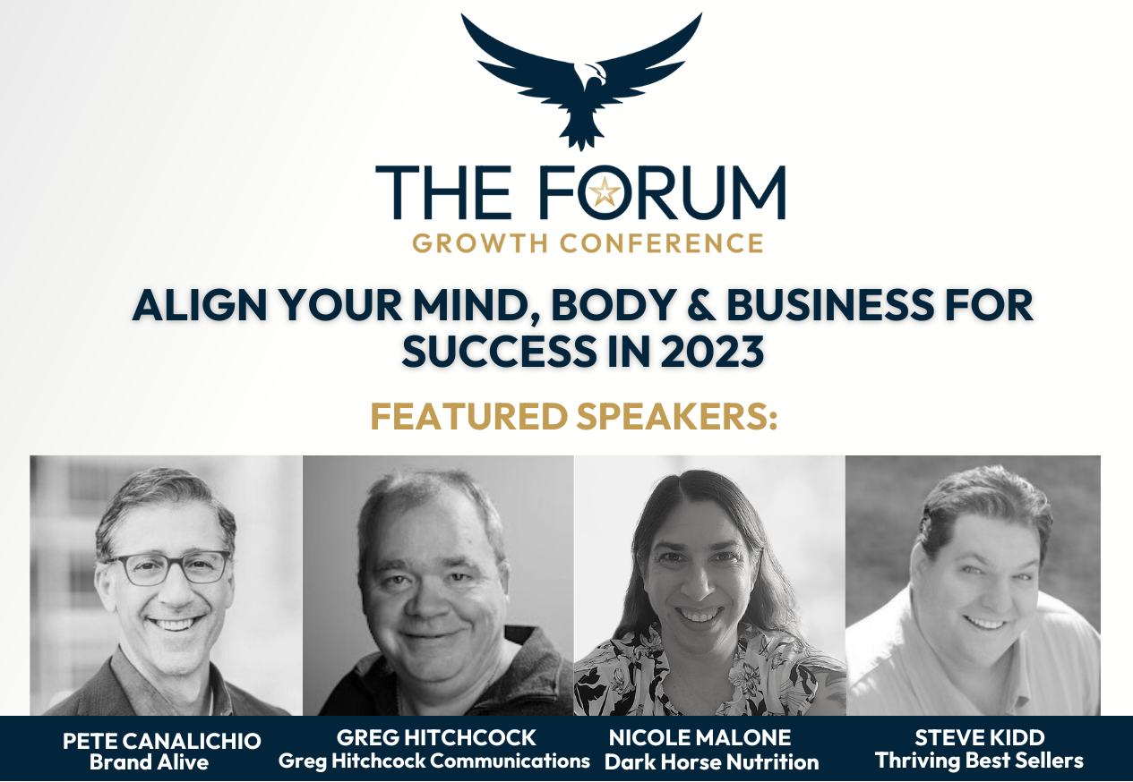 The forum growth conference align your mind , body and business for success in 2023 featured speakers :