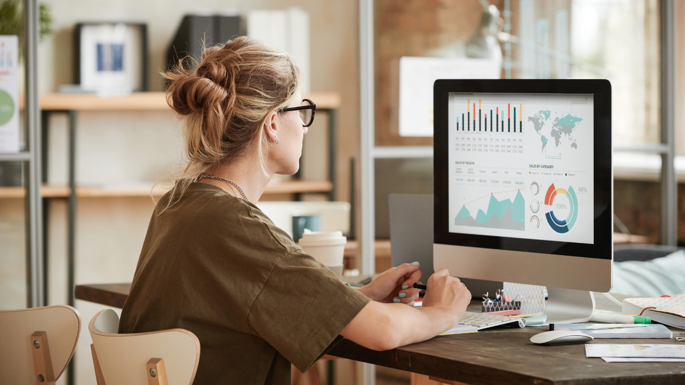 a woman business owner being productive at her computer 