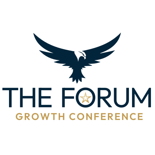 The logo for the forum growth conference has a bird on it.