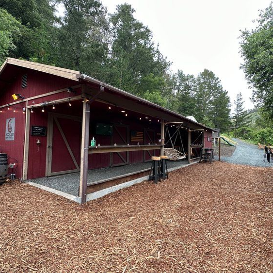 A barn on the Mooncrest Valley Ranch property