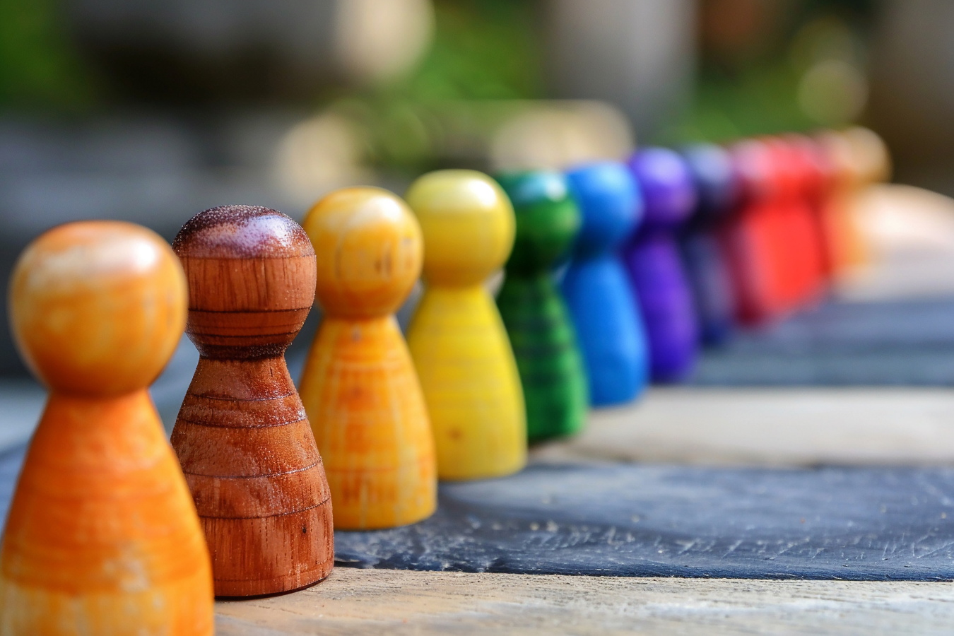 Small pegs in a row symbolize the alignment of your VA to your business