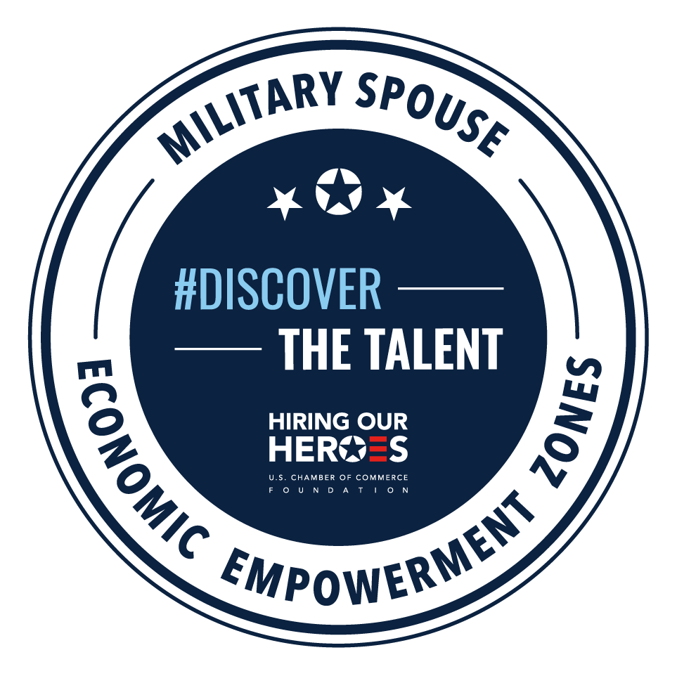 a logo for military spouse hiring our heroes
