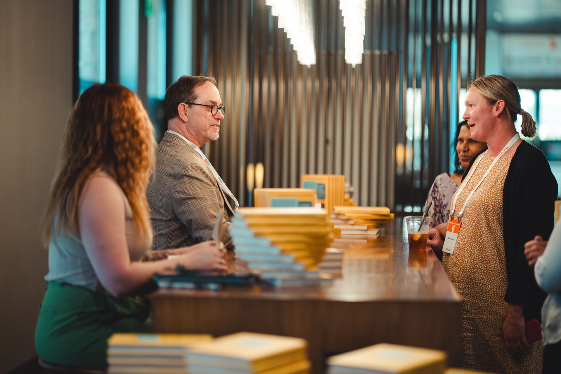 communications expert JD Schramm signs copies of his book