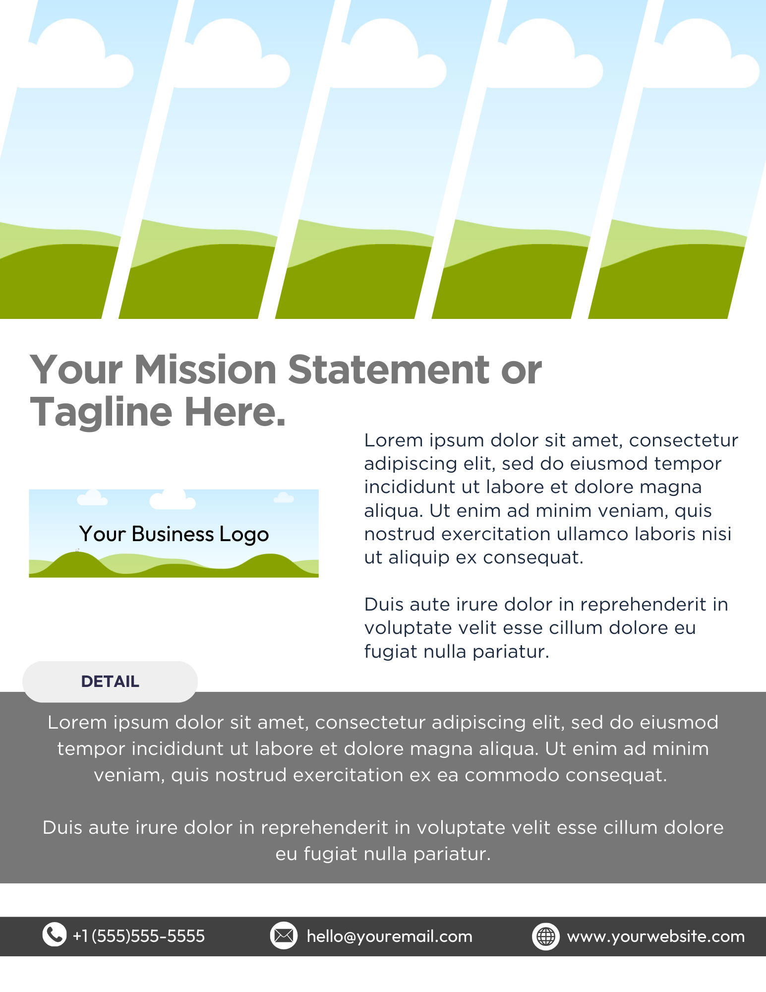 A poster with a mission statement or tagline on it.