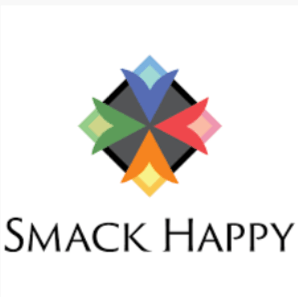A logo for a company called smack happy