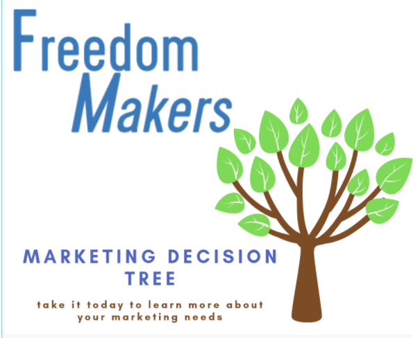 A logo for freedom makers marketing decision tree