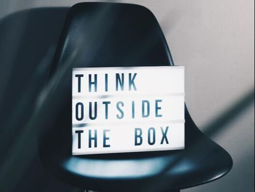 Lightbox saying think outside the box