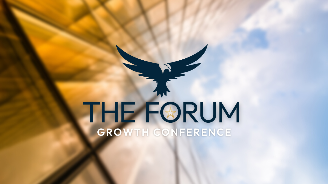 a logo for the forum growth conference with a bird on it
