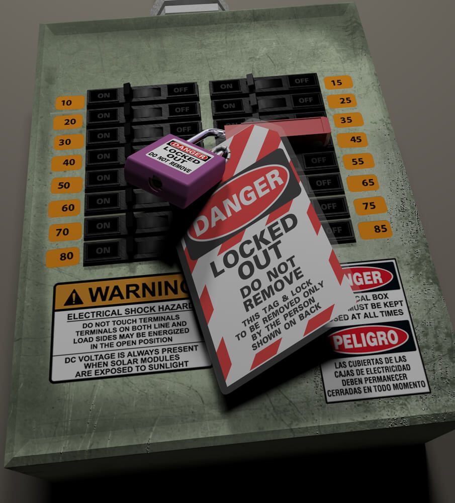 Locked Out Electrical Breaker Box — Electrician in Forbes