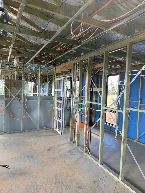 Skeletal of House with Electrical Installation — Residential Electrician in Orange