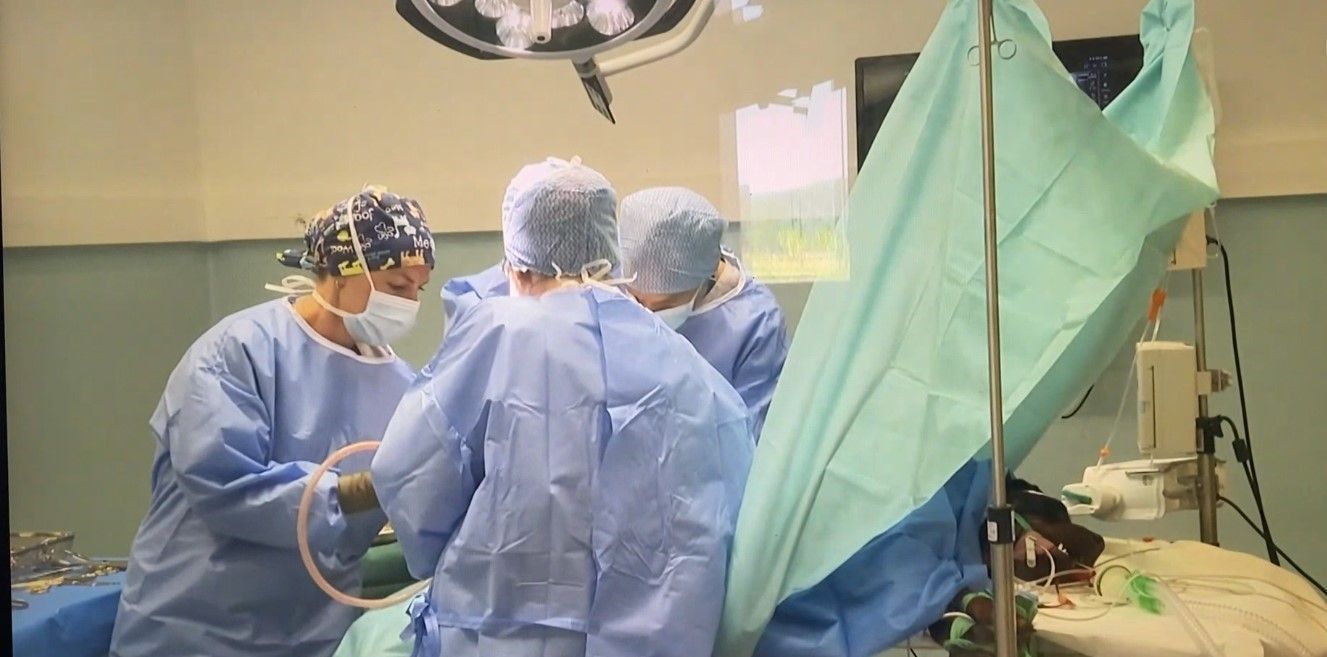 Un groupe de chirurgiens opère un patient dans une salle d'opération.