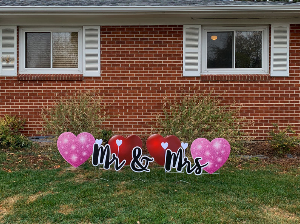 wedding yard card lawn sign mr & ms