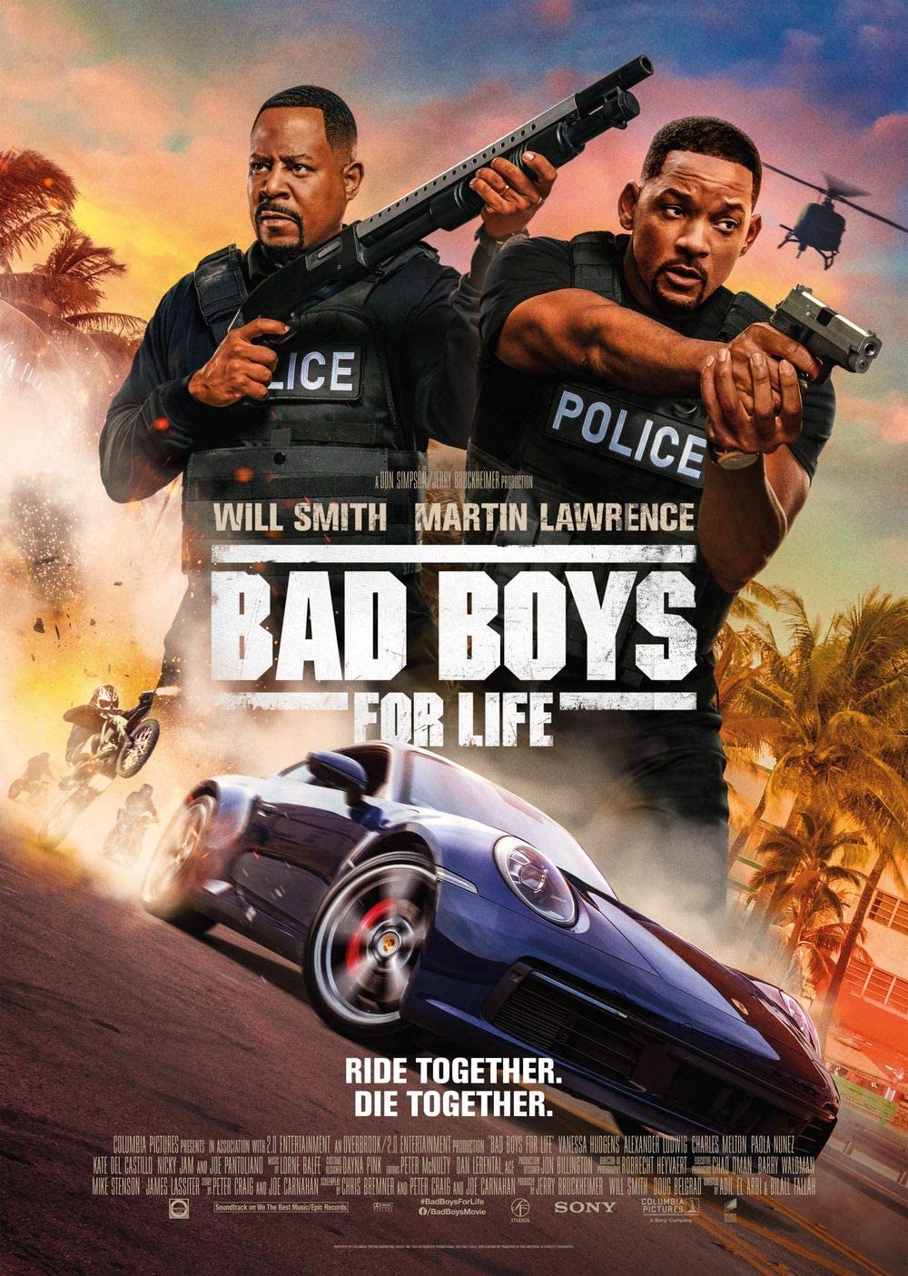 Dynamic poster for 'Bad Boys for Life' highlighting Ferdi Fischer's stunt work and WarpCam® shots.