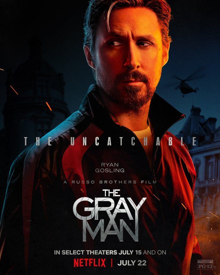 New poster for 'The Grey Man' featuring stunt expertise and WarpCam® shots by Ferdi Fischer.