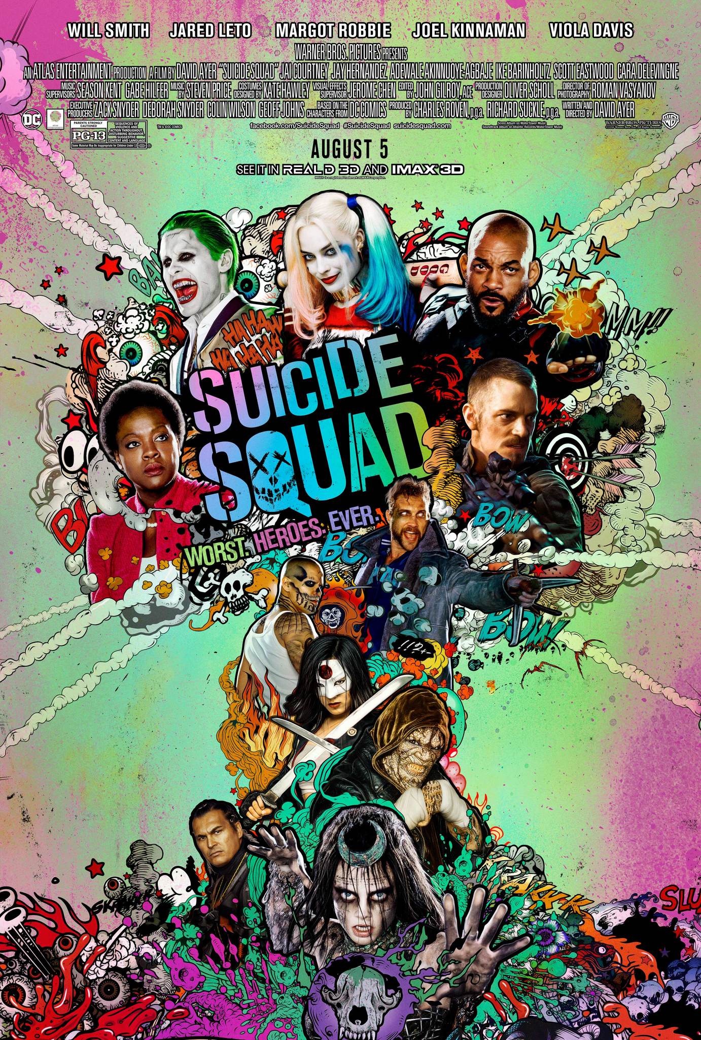 Poster for 'Suicide Squad' showcasing action previsualization developed by Ferdi Fischer with WarpCam® technology.