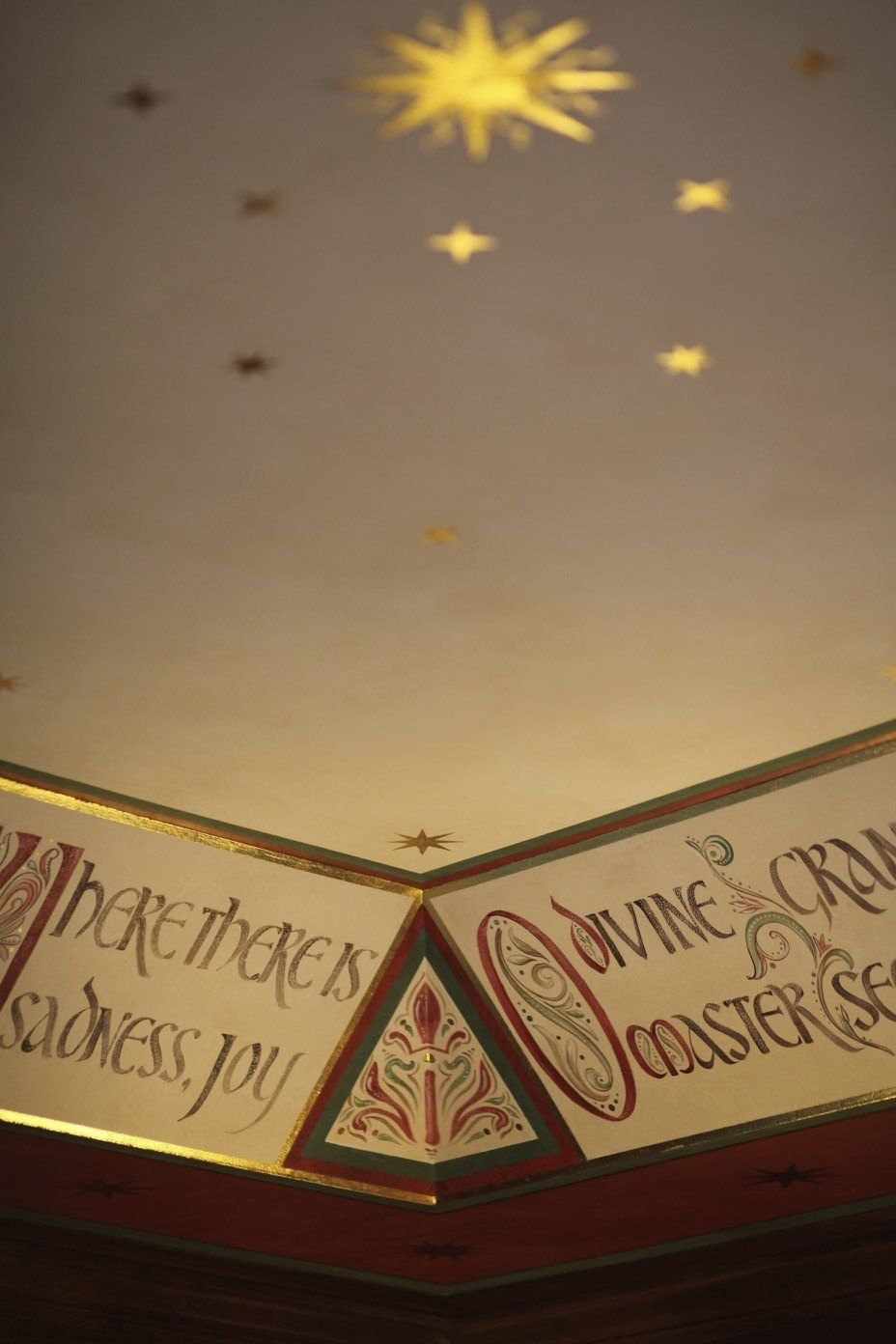 A sign that says where there is darkness joy