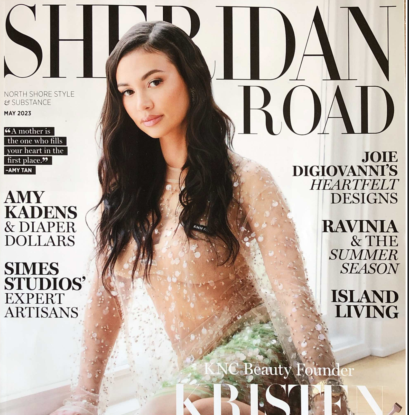 A woman is on the cover of the sheridan road magazine