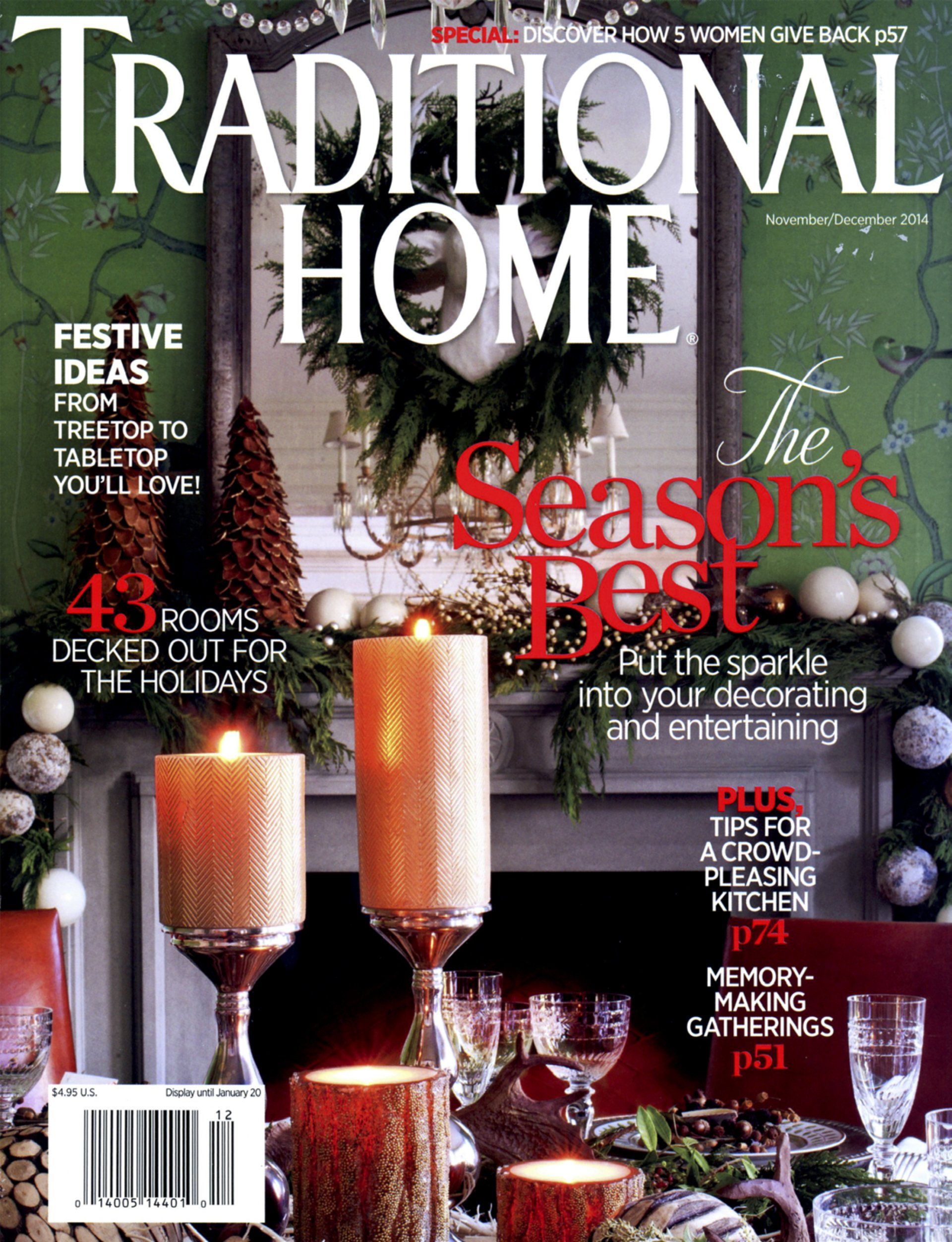A traditional home magazine with candles on the cover