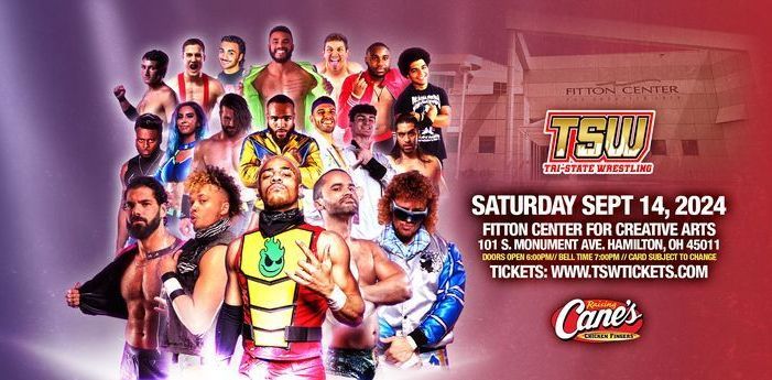 Tri-State Wrestling live professional wrestling at Fitton Center in Hamilton, Ohio on Saturday, September 14.