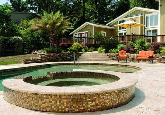 Swimming pool with hand rails — Pool & Patio Services in Fort Walton Beach, FL